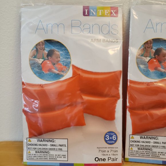 Orange Inflatable Arm Band Floaties - Picture 2 of 5